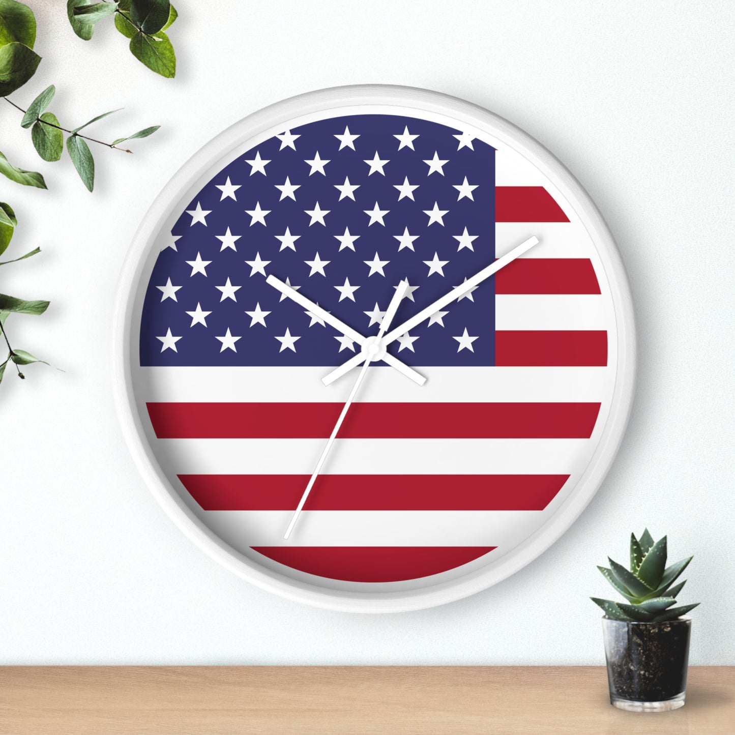 Patriotic American Flag Wall Clock - Distressed Vintage Design
