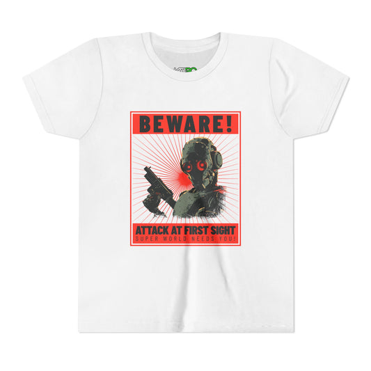 Fun Graphic T-Shirt for Kids Attack at First Sight