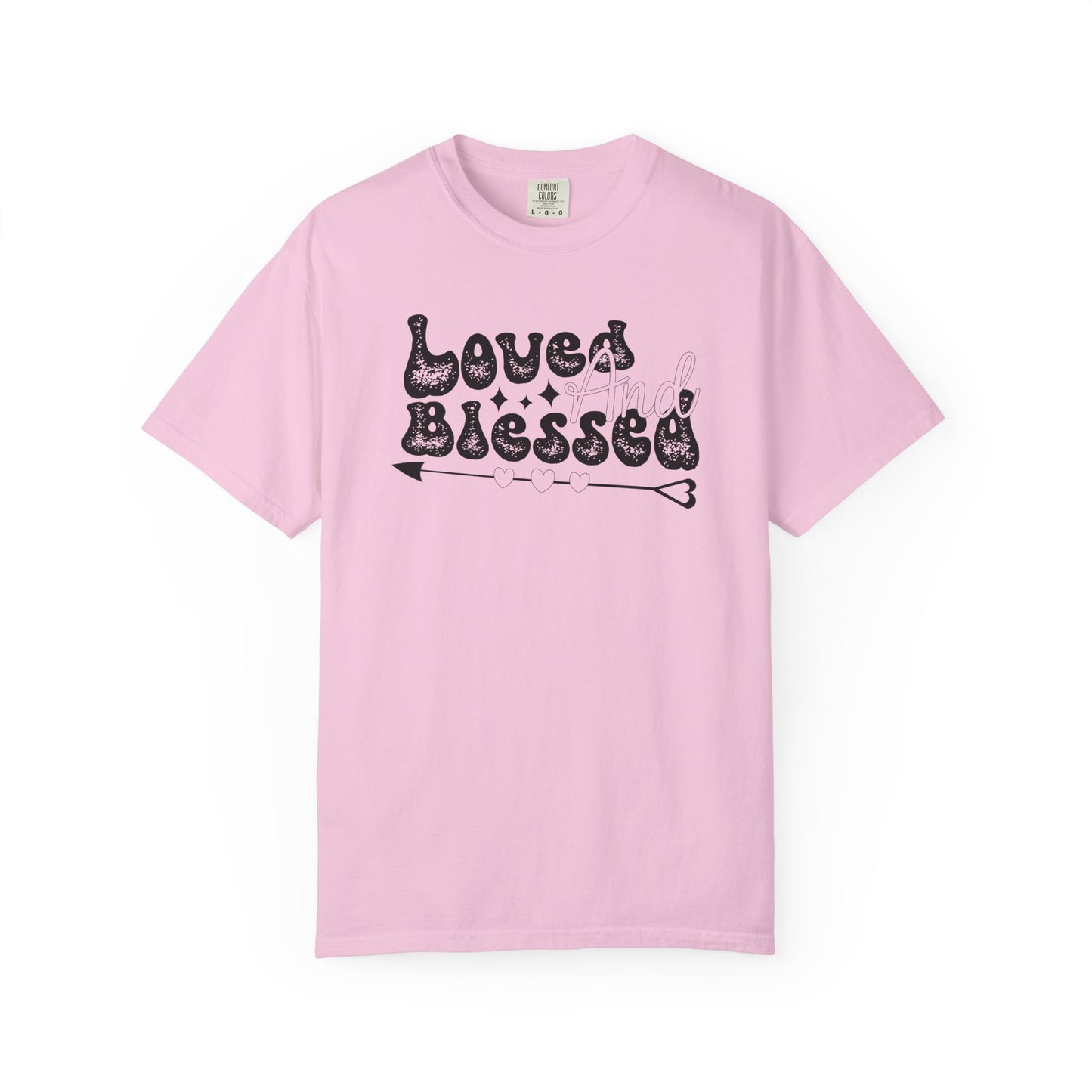 Women Graphic T-Shirt Loved And Blessed for Valentine's Day