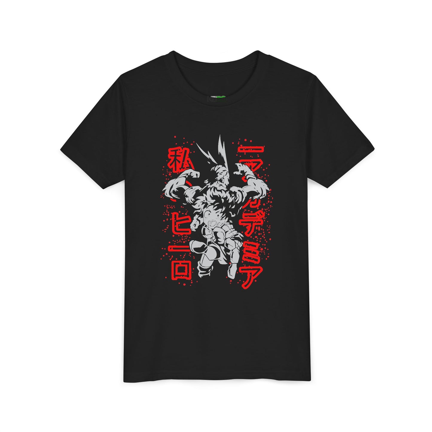 Youth Anime Hero Tee – Black Superhero T-shirt for Kids & Teens