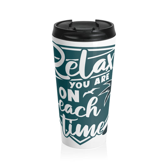 Relax Beach Time Stainless Steel Travel Mug