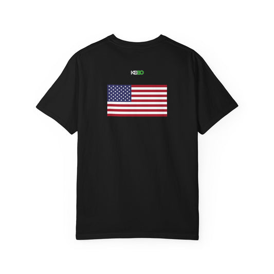 Unisex Garment-Dyed T-Shirt with American Flag