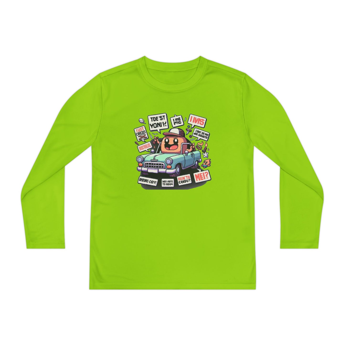 Youth Long Sleeve Tee – Fun Car Design for Kids, Perfect for Everyday