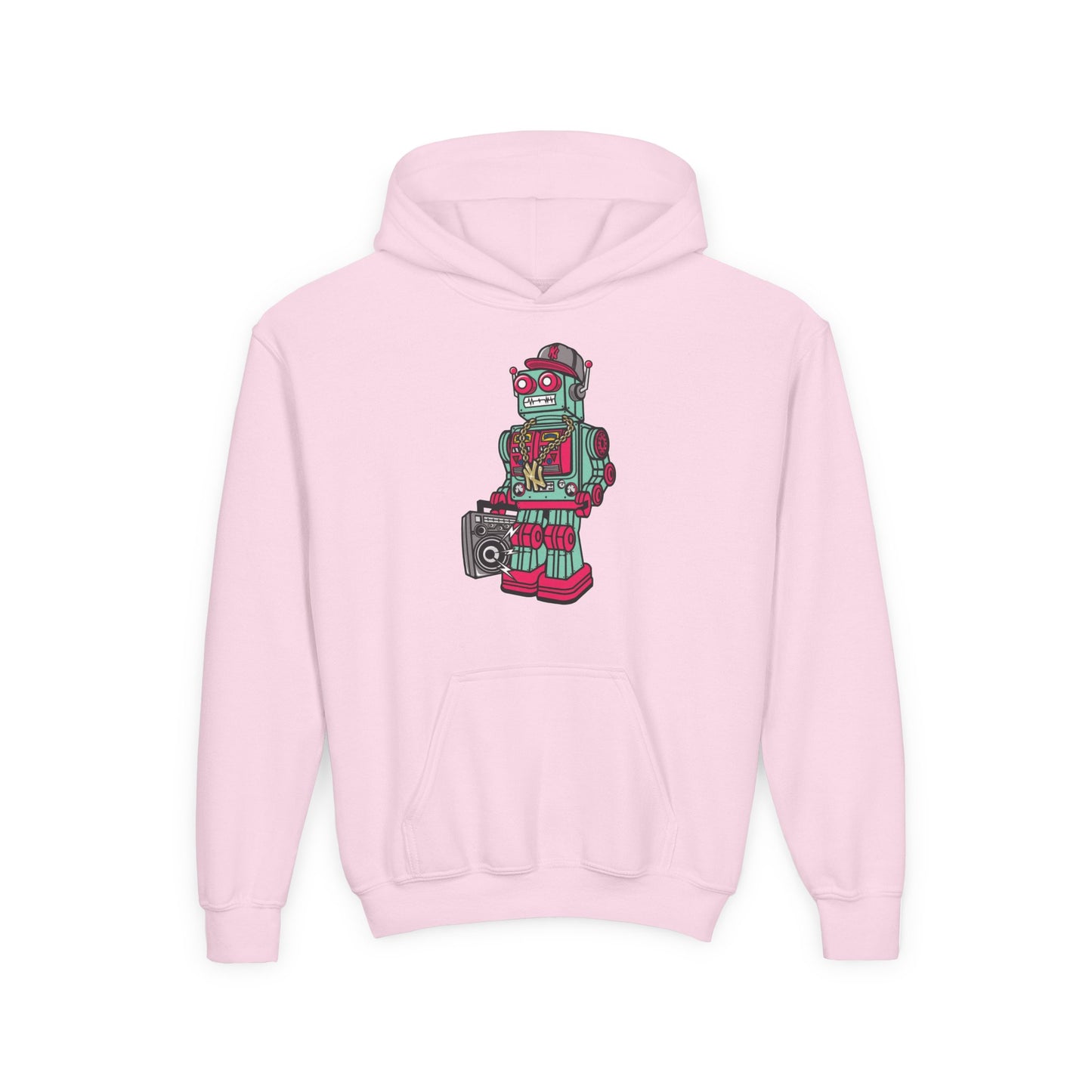 Retro Robot Youth Hoodie for Boys - Fun & Quirky Sweatshirt for Kids