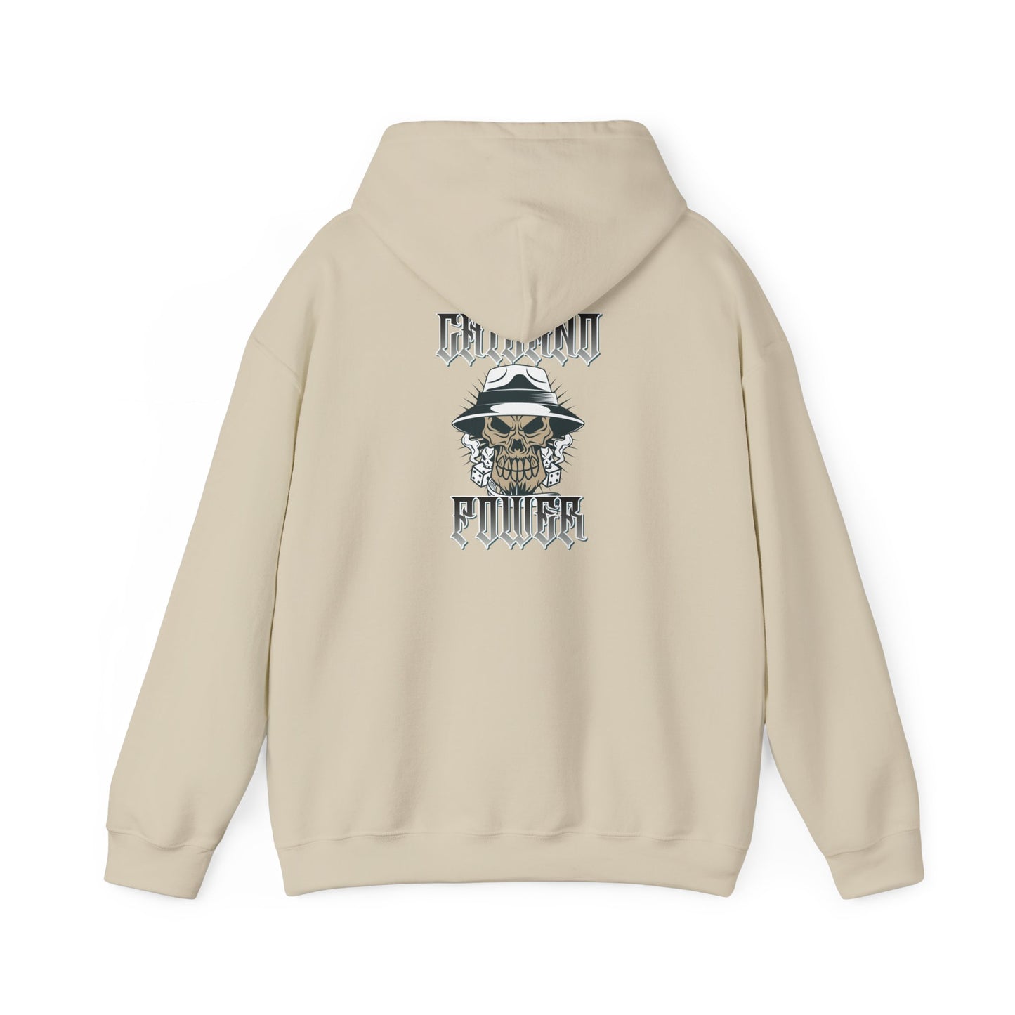 Men's Hooded Sweatshirt Chicano Power Skull Design