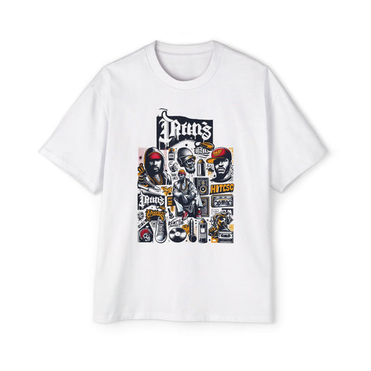 Men's Heavy Oversized Tee - GANGSTA Graphic Casual Streetwear Shirt