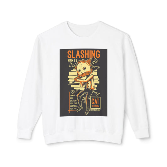 Unisex Slashing Party Cat Sweatshirt - Fun Graphic for Cat Lovers