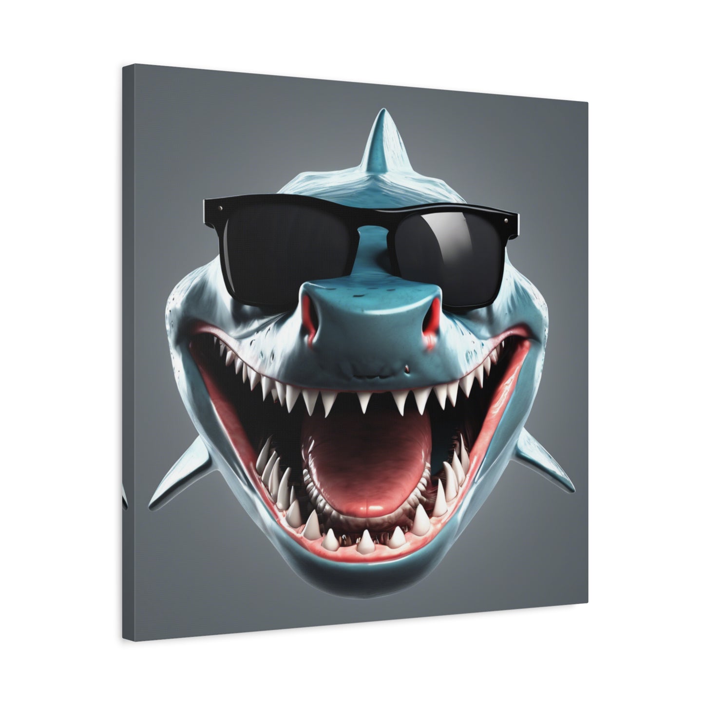 Cool Shark Canvas Art - Stretched Wall Decor for Fun Spaces