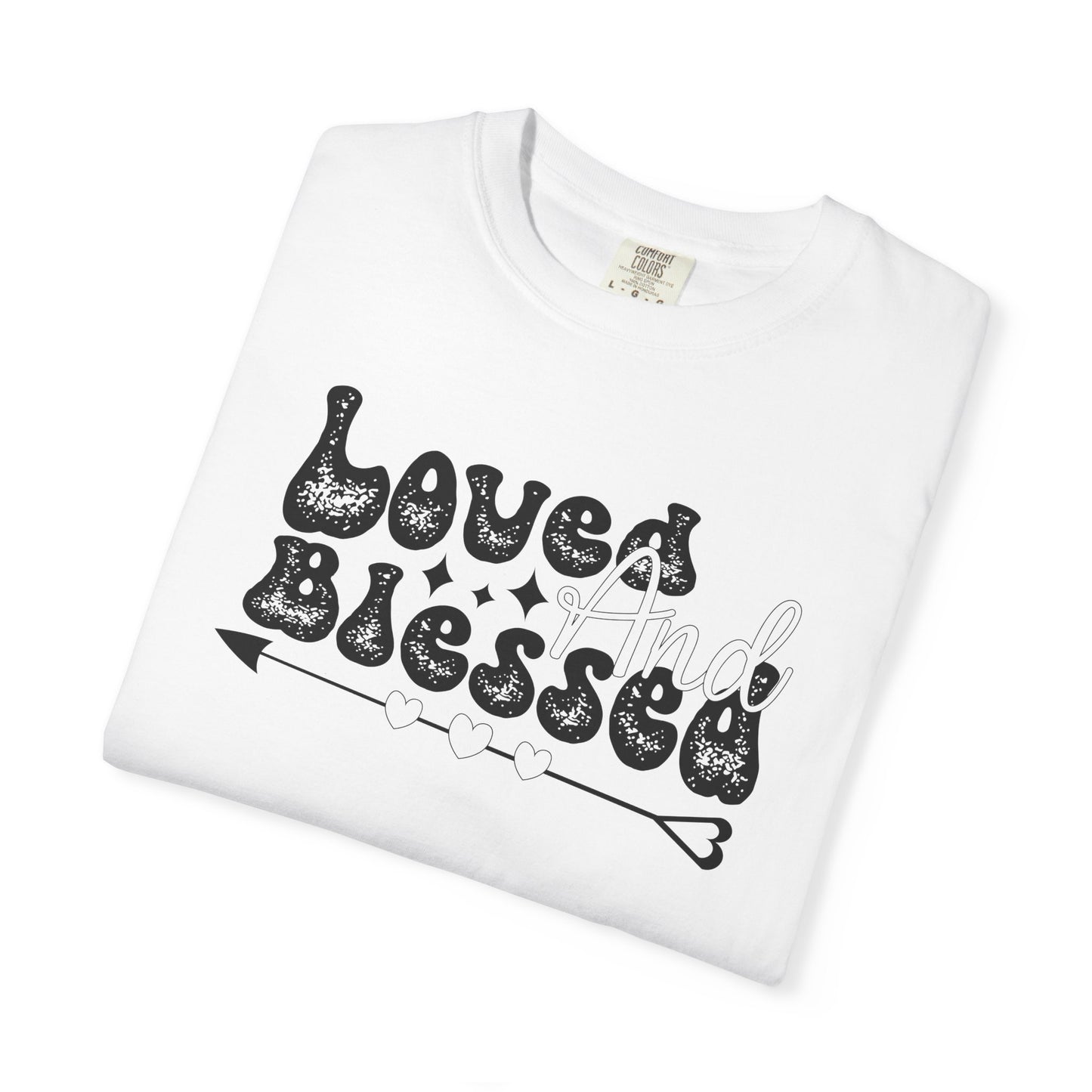 Women Graphic T-Shirt Loved And Blessed for Valentine's Day