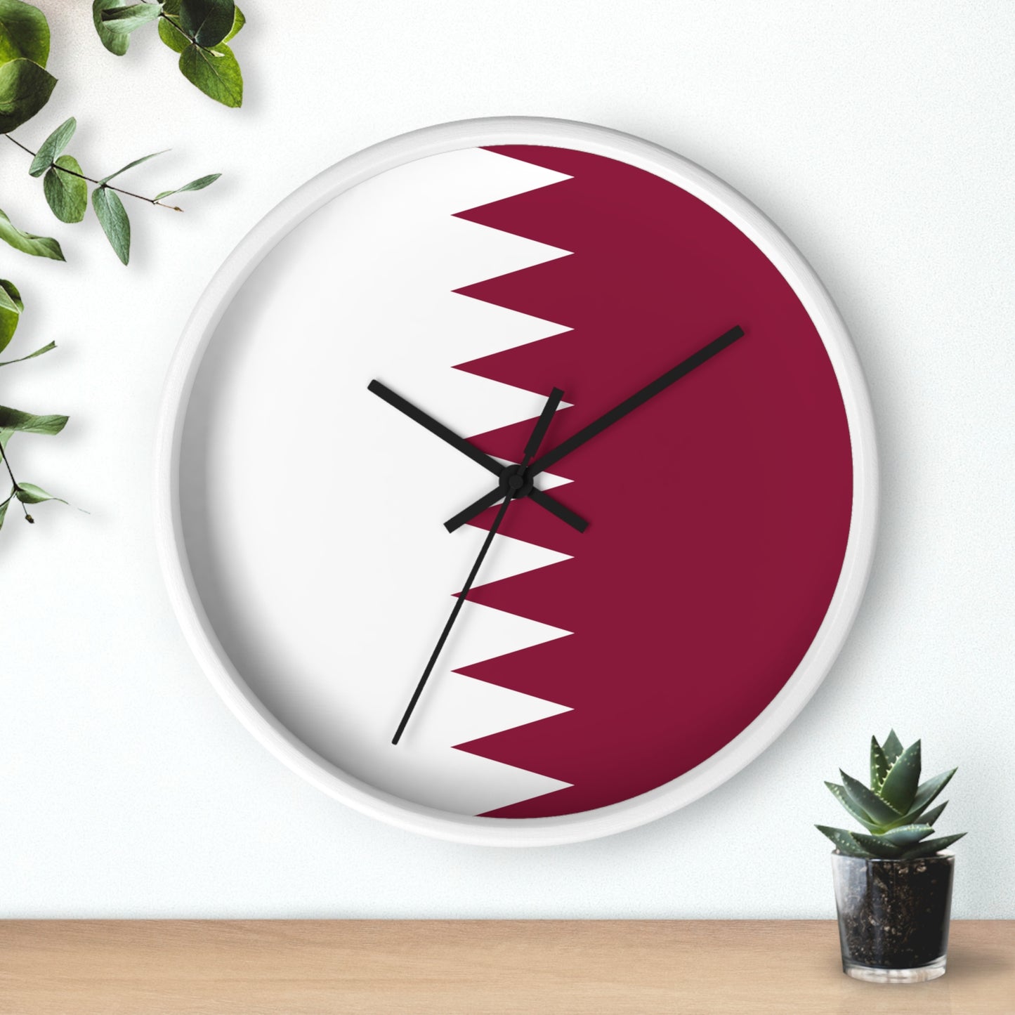 Qatar Flag Wall Clock - Stylish Home Decor for Every Occasion