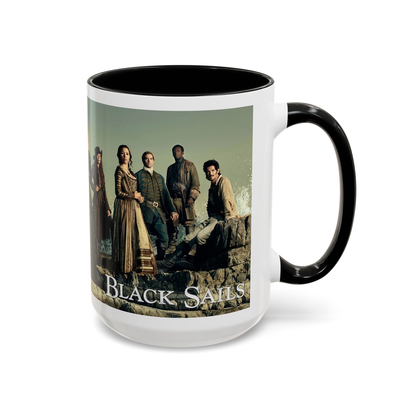 Black Sails Accent Coffee Mug - 11oz & 15oz | For Fans of Adventure & Pirates