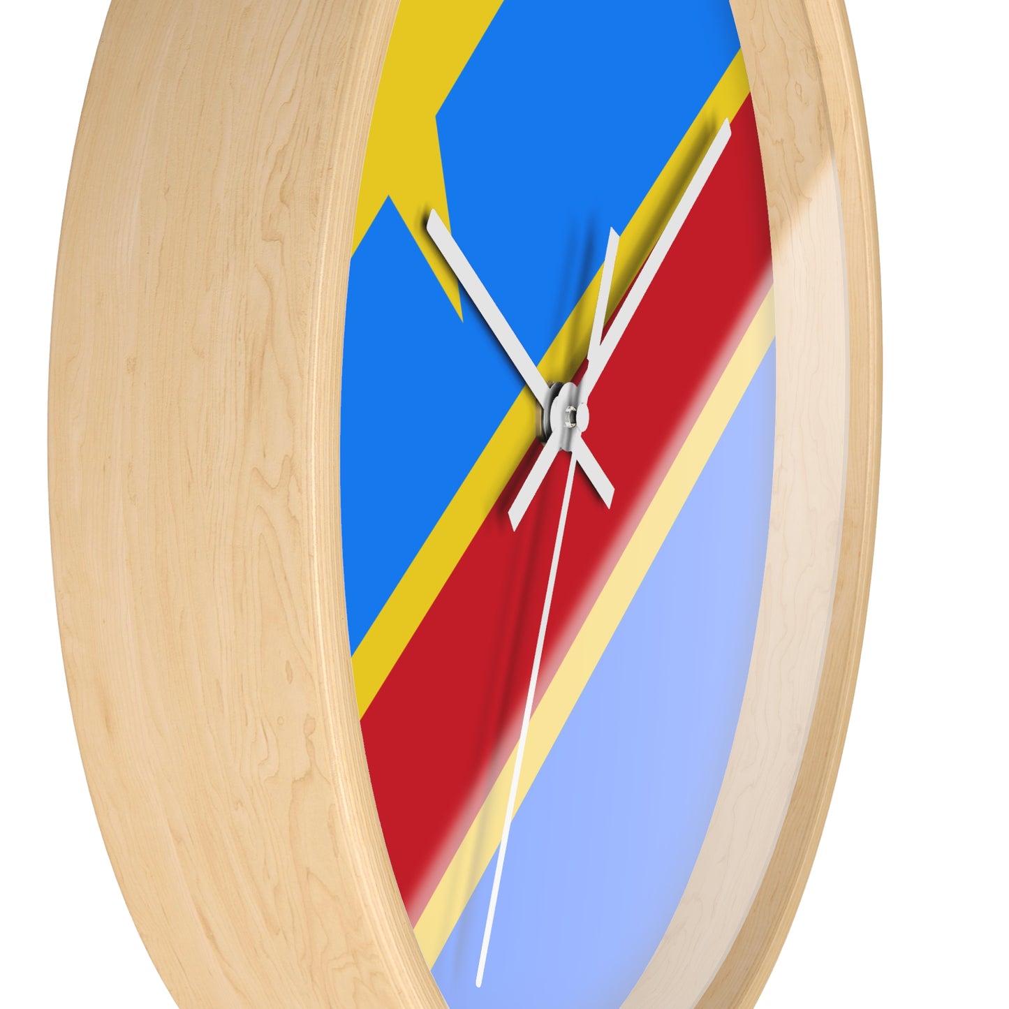 Vibrant Congolese Flag Wall Clock – Modern Decor for Home & Office