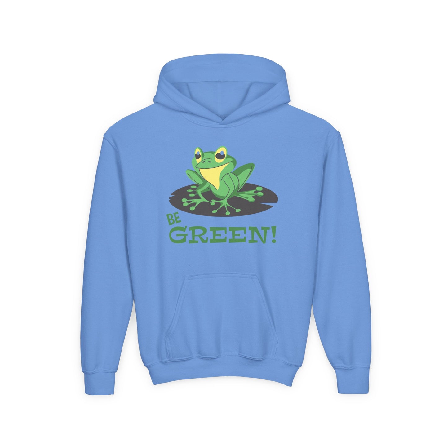 Eco-Friendly Youth Hoodie for Girls - 'Be Green!' Design
