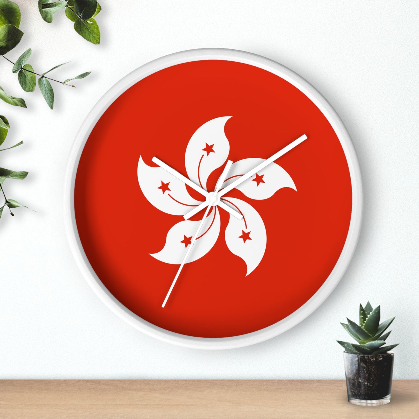 Elegant Hong Kong Floral Wall Clock - Modern Home Decor