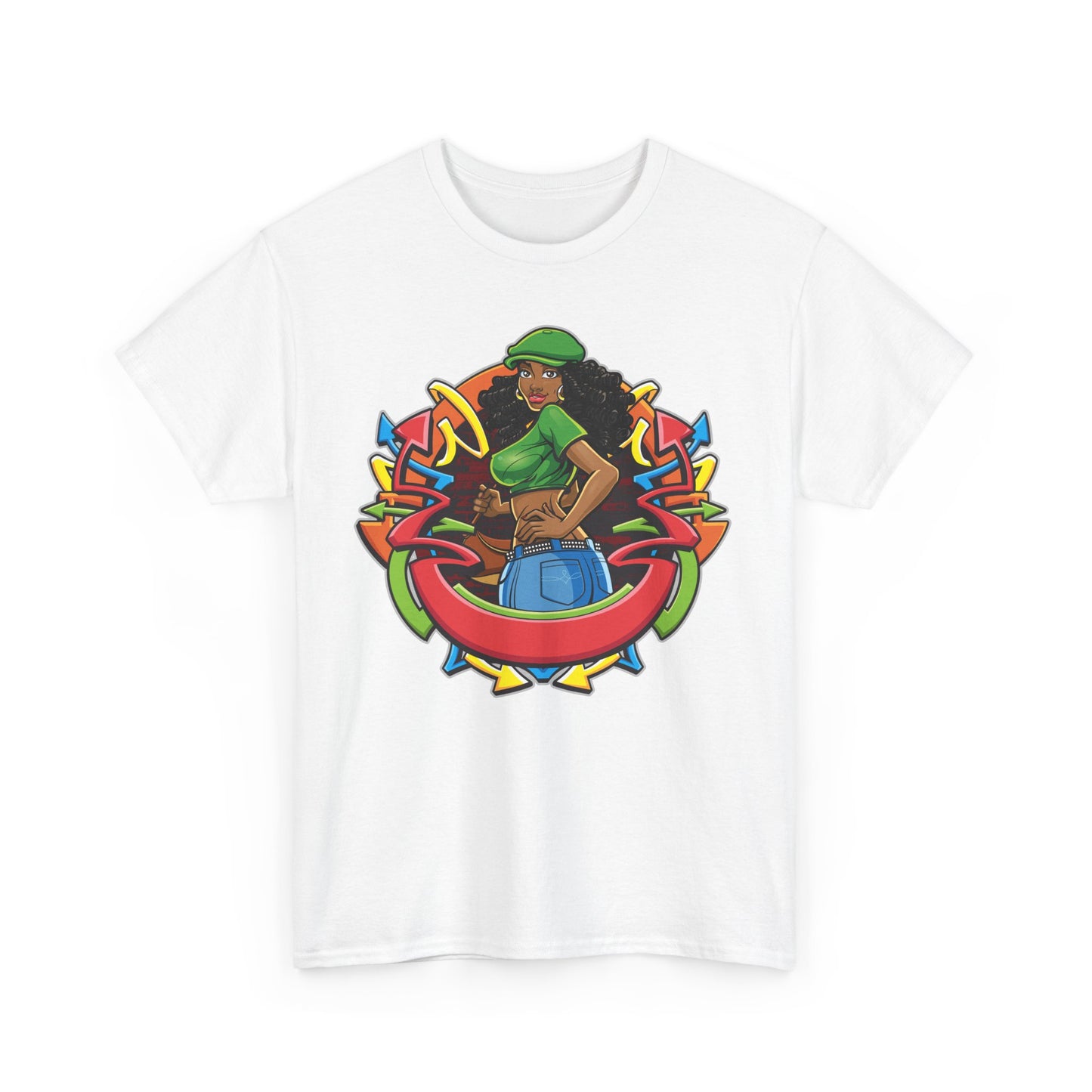 Funky Graphic Unisex Heavy Cotton Tee - Bold Art Design for Casual Style