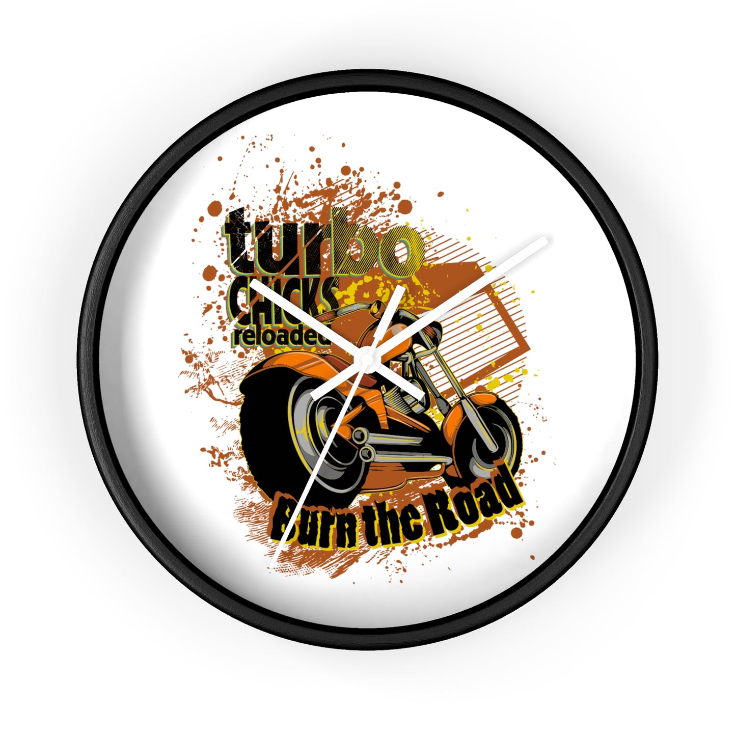 Turbo Bikes Wall Clock - Burn the Road Decor for Motorcycle Enthusiasts