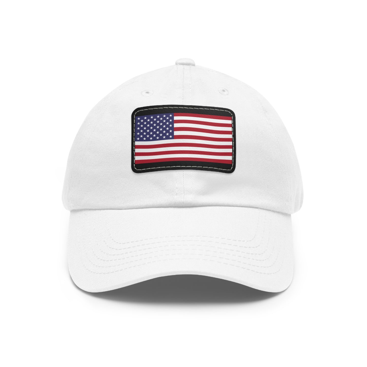 Patriotic Dad Hat with American Flag Leather Patch