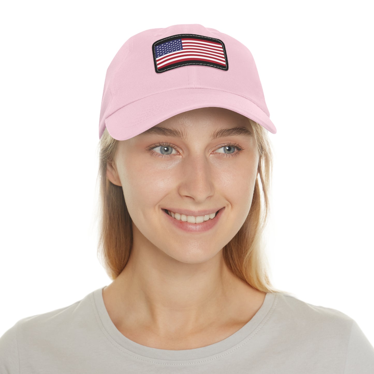 Patriotic Dad Hat with American Flag Leather Patch