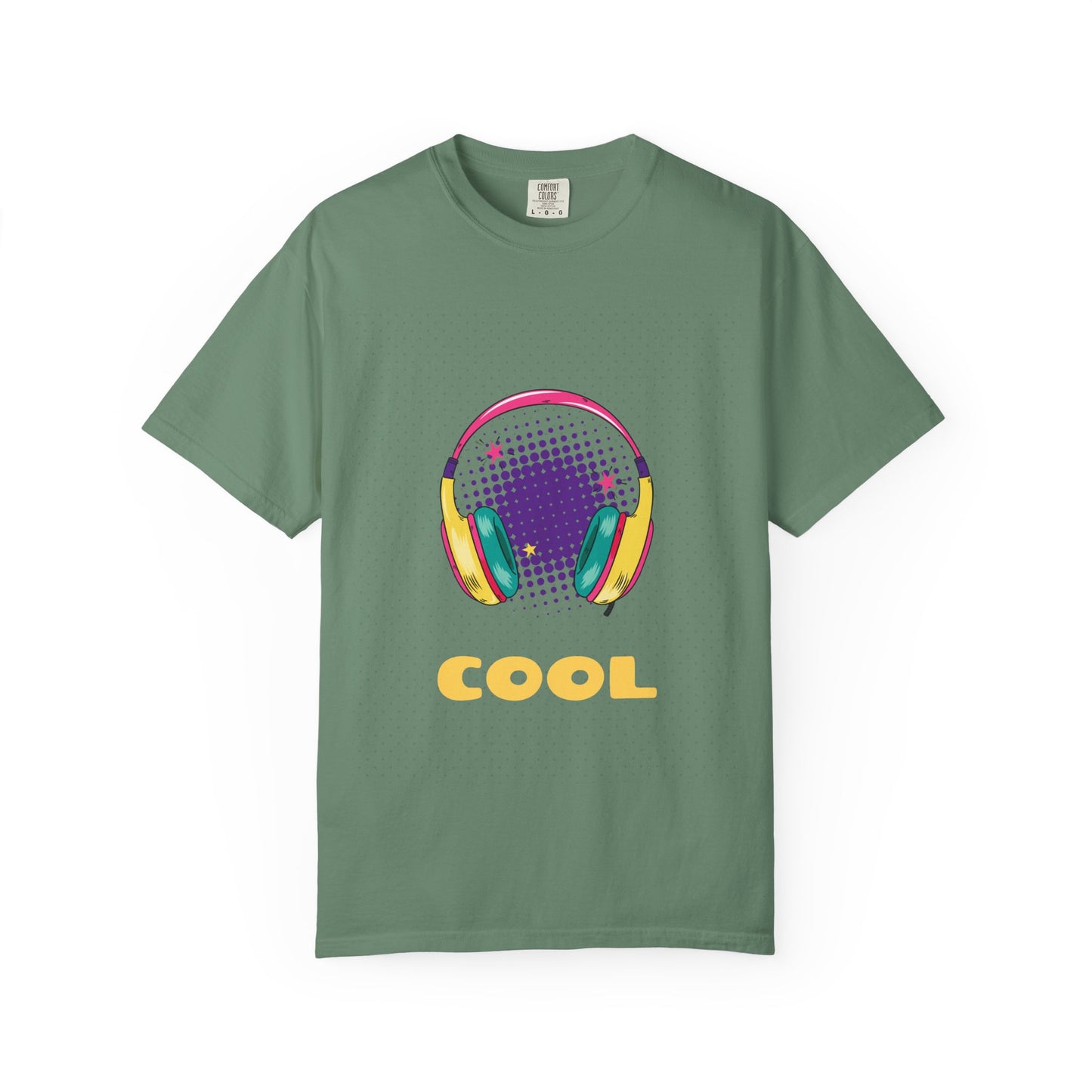 Cool Vibes Unisex Garment-Dyed T-Shirt with Headphones Graphic