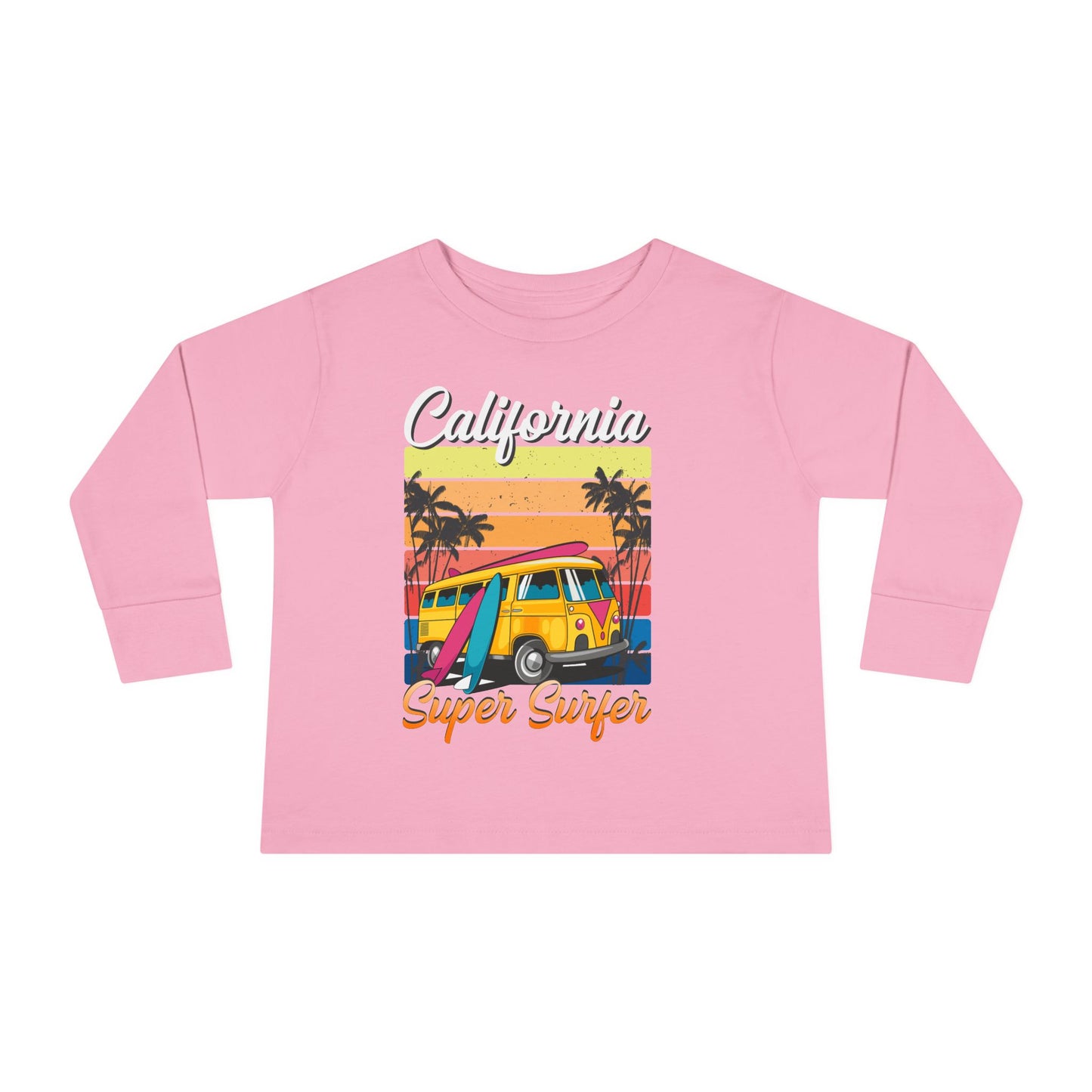 Toddler Long Sleeve Tee California Super Surfer Fun Beach Vibes