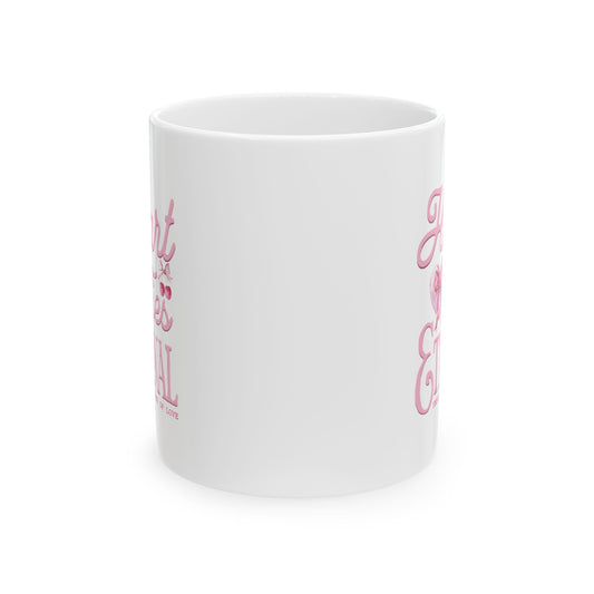 Heart Ties Eternal Ceramic Mug - 11oz, Gift for Valentine Love
