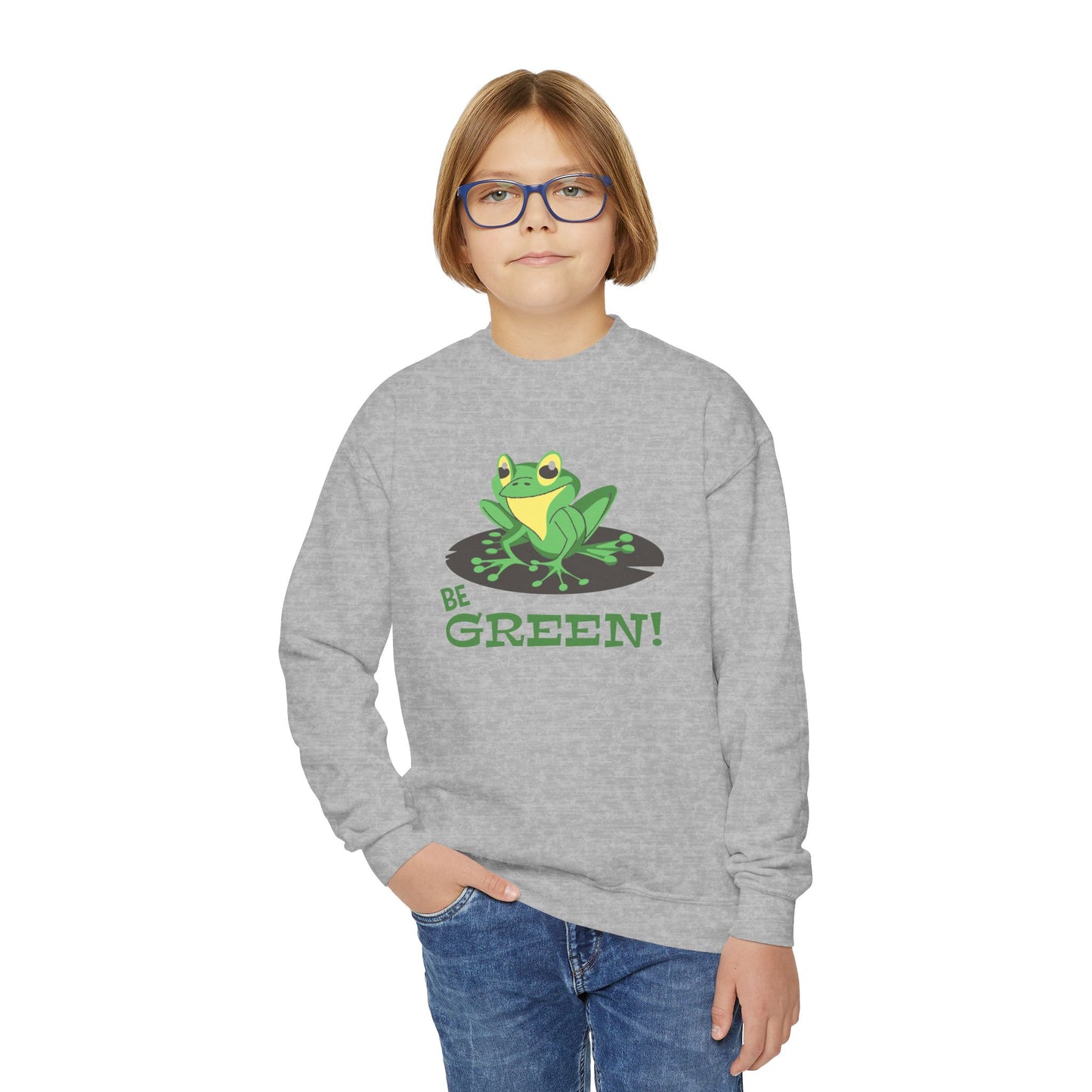 Cute Frog Graphic Youth Sweatshirt For Boys