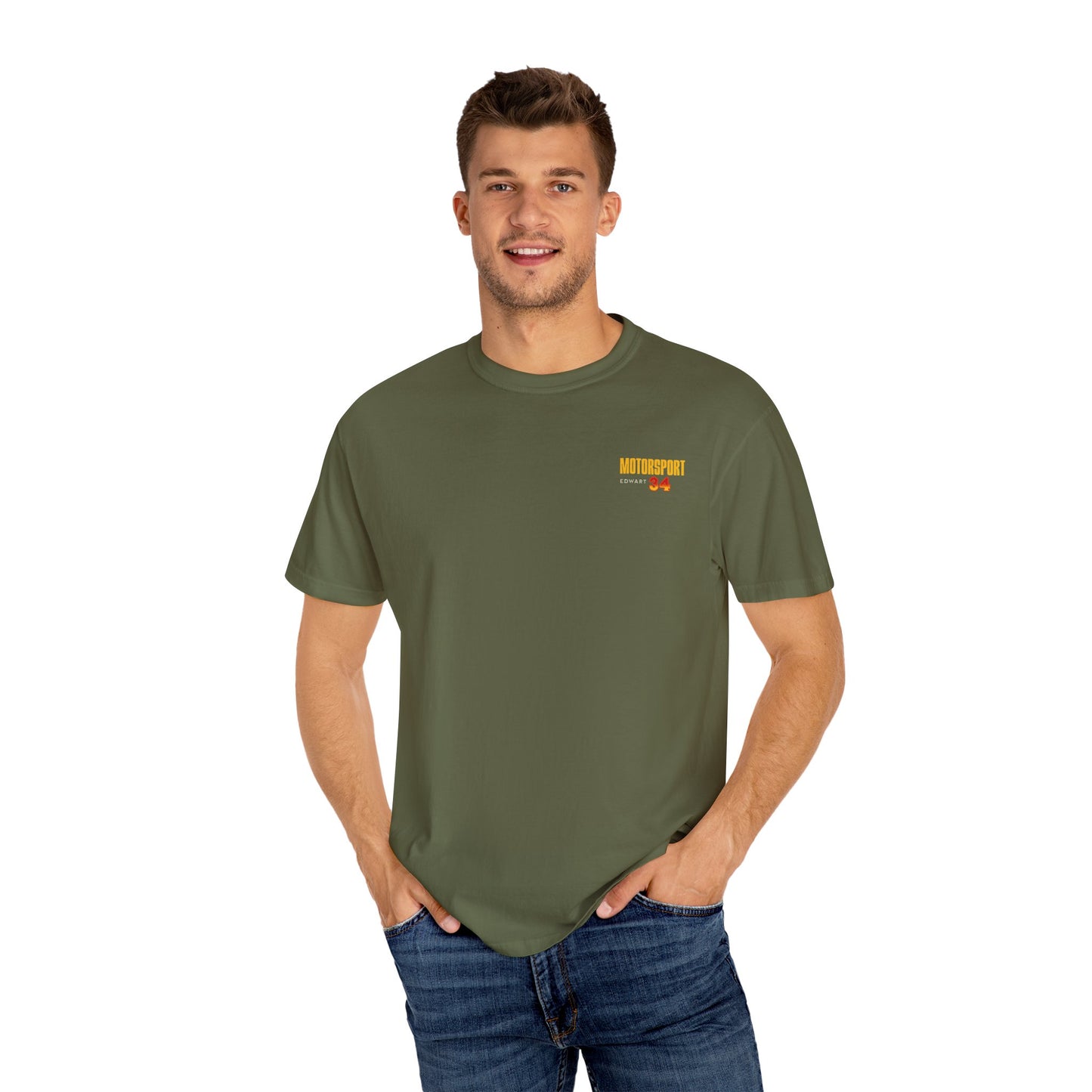 Motorsport Racer Men's Garment-Dyed T-Shirt - Vintage Racing Design