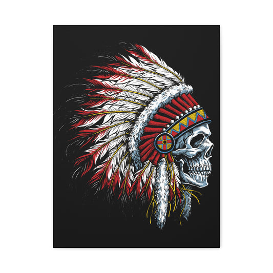 Tribal Skull Canvas Art - Bold Native American Decor