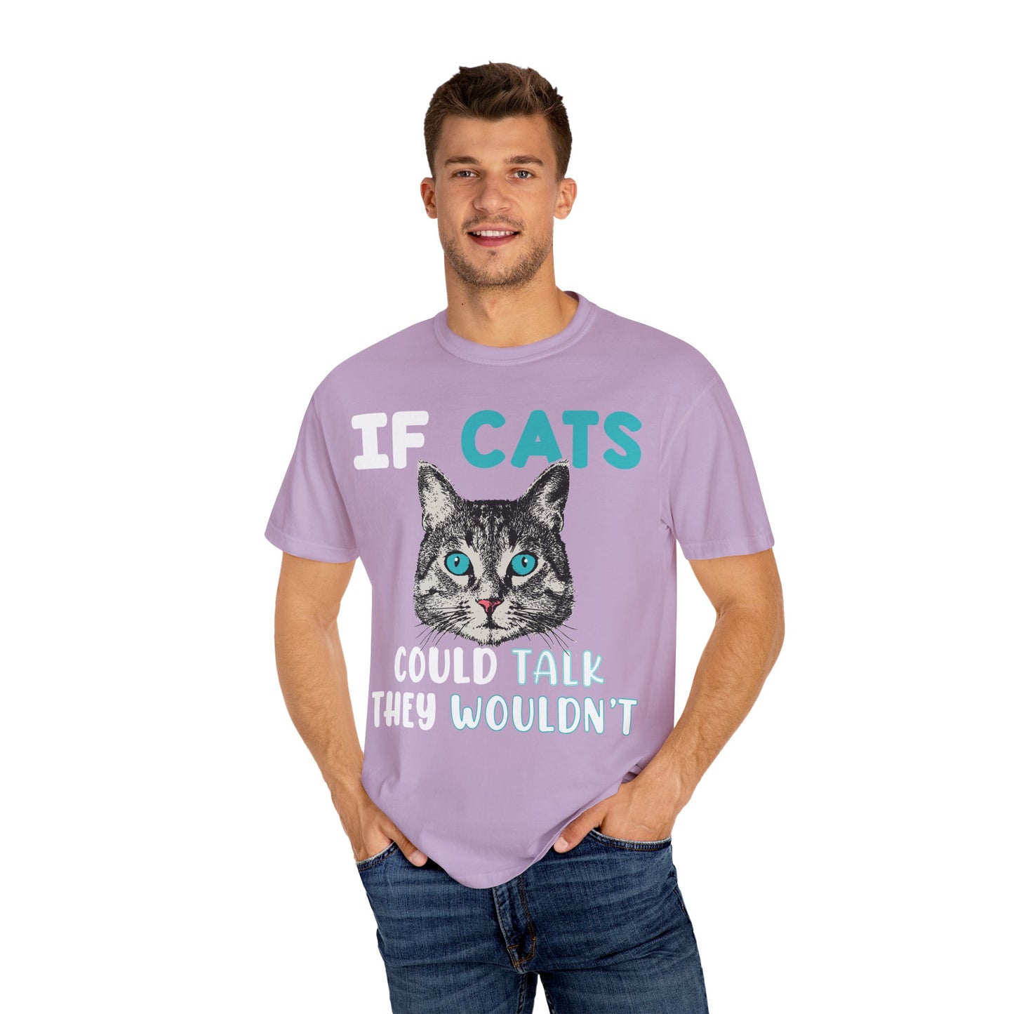 Women T-Shirt Funny Cat 'If Cats Could Talk They Wouldn't'