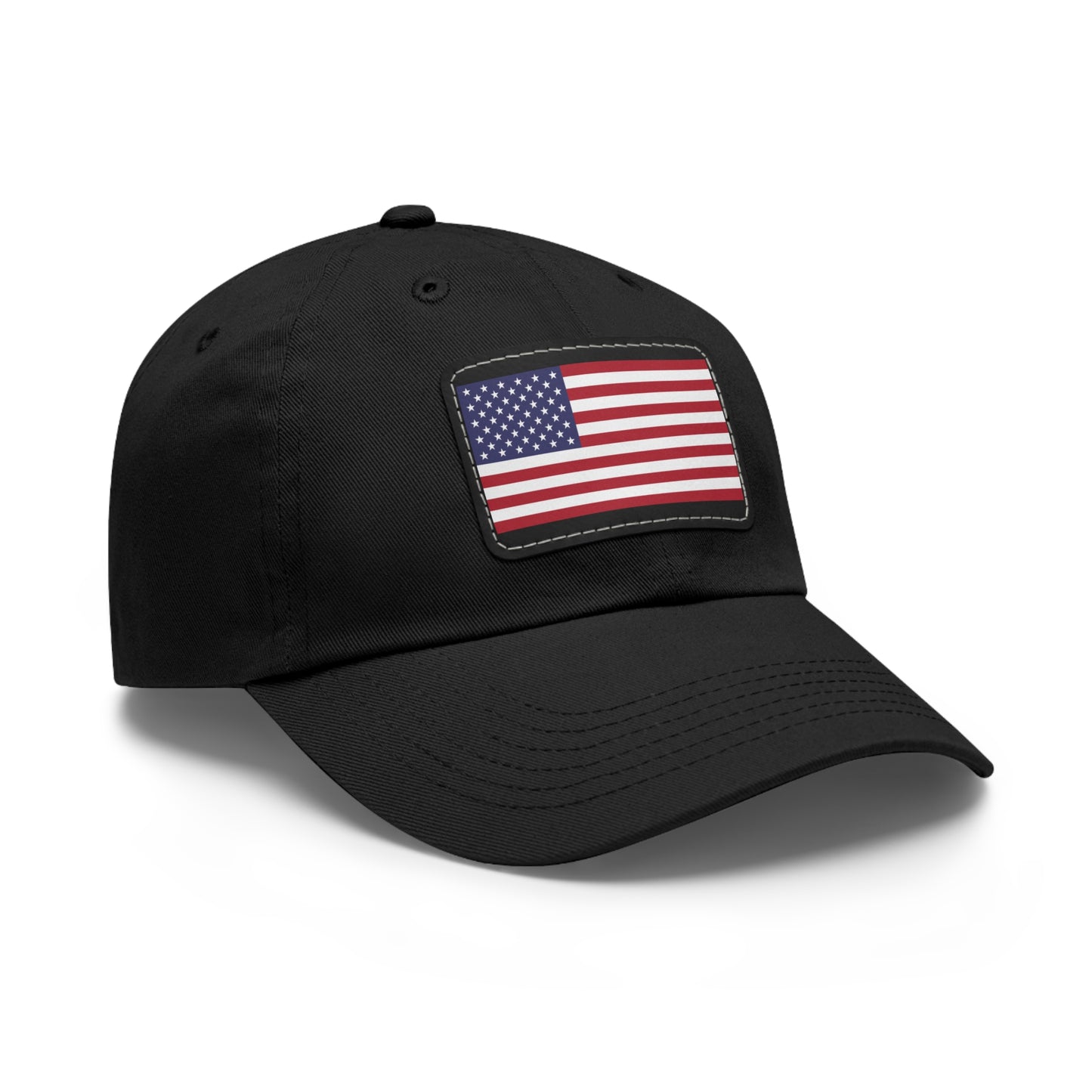 Patriotic Dad Hat with American Flag Leather Patch