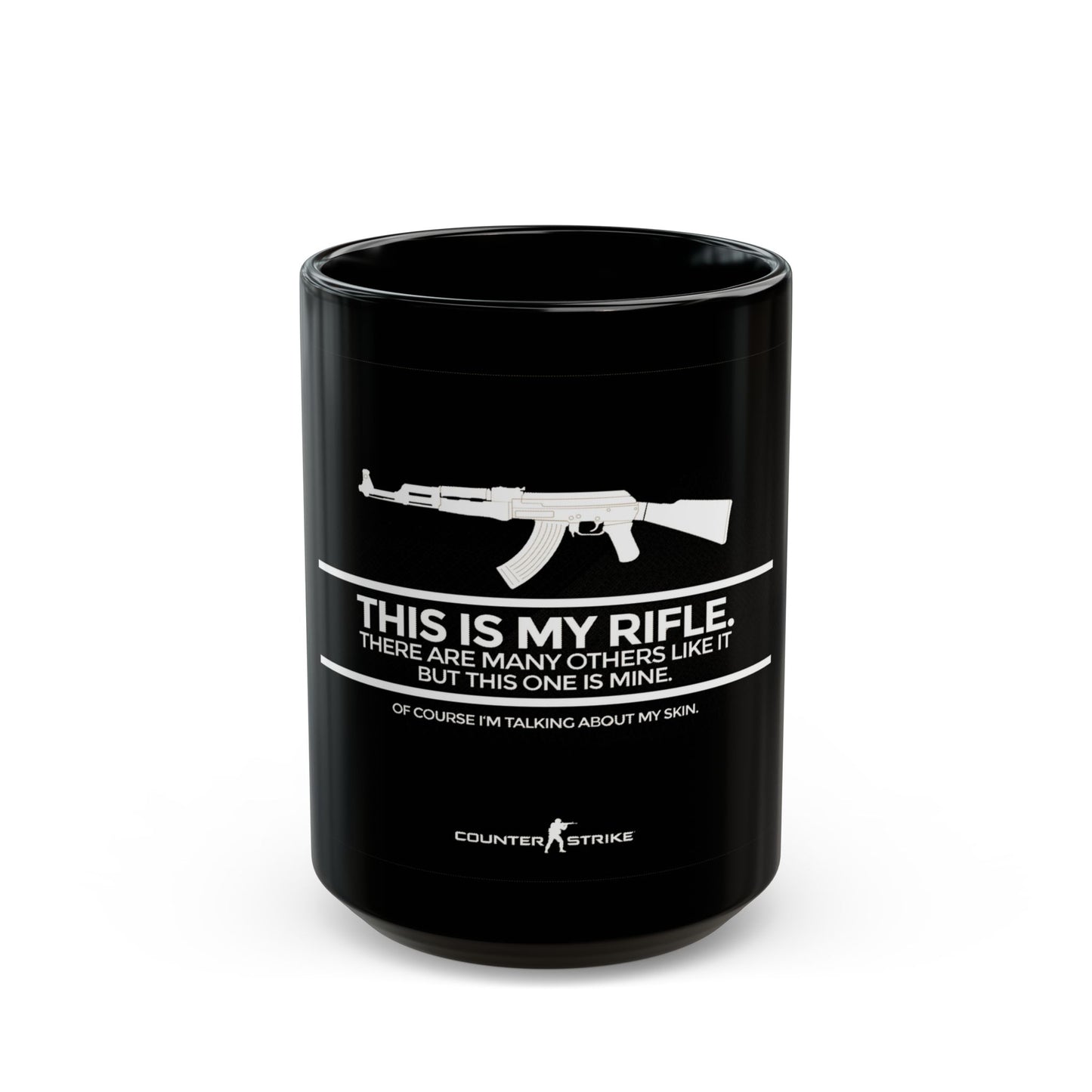 Counter-Strike Themed Black Mug - "This is My Rifle" Design, Perfect for Gamers