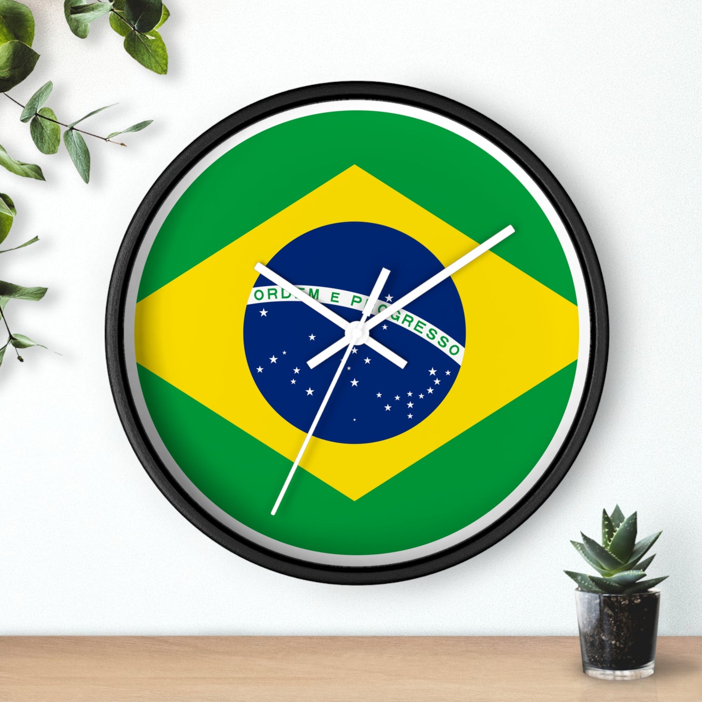 Brazilian Flag Wall Clock - Stylish Decor for Home or Office
