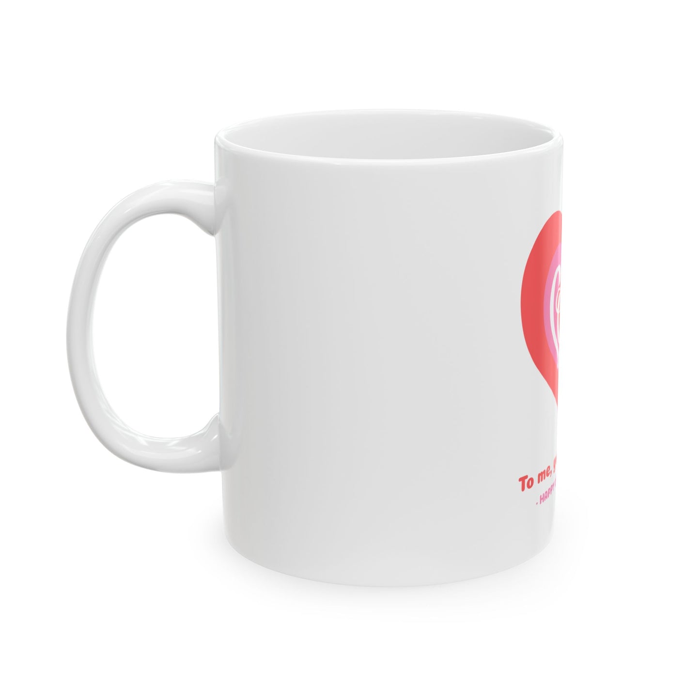 Love Heart Ceramic Mug - 11oz, Gift for Daily Inspiration, Valentine's Day