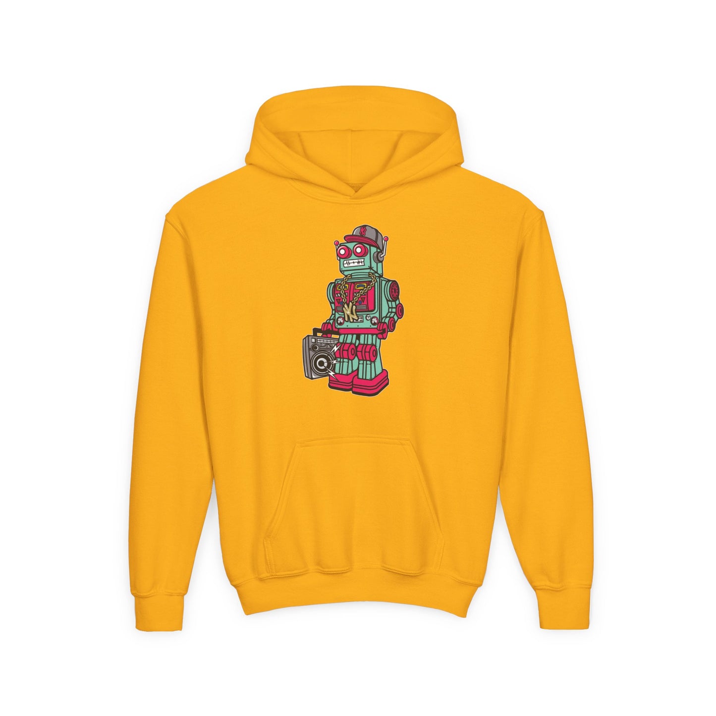 Retro Robot Youth Hoodie for Boys - Fun & Quirky Sweatshirt for Kids