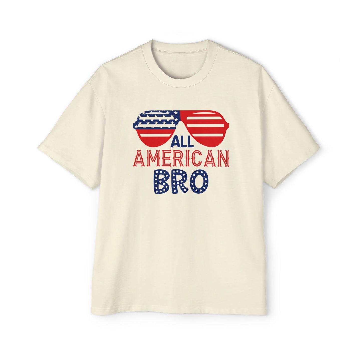 Men's Oversized Patriotic T-Shirt All American Bro for Independence Day