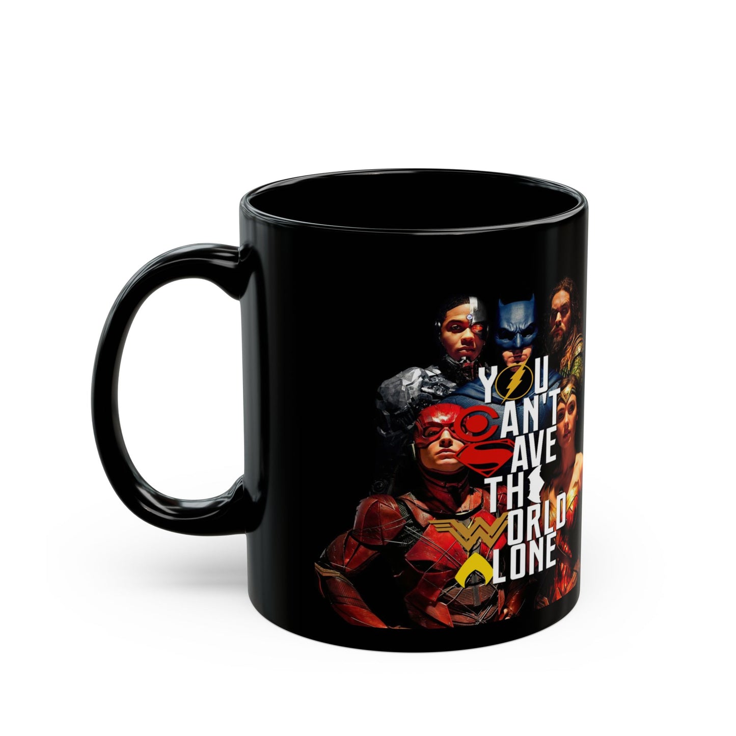Justice League Superhero Fans Black Mug 11oz