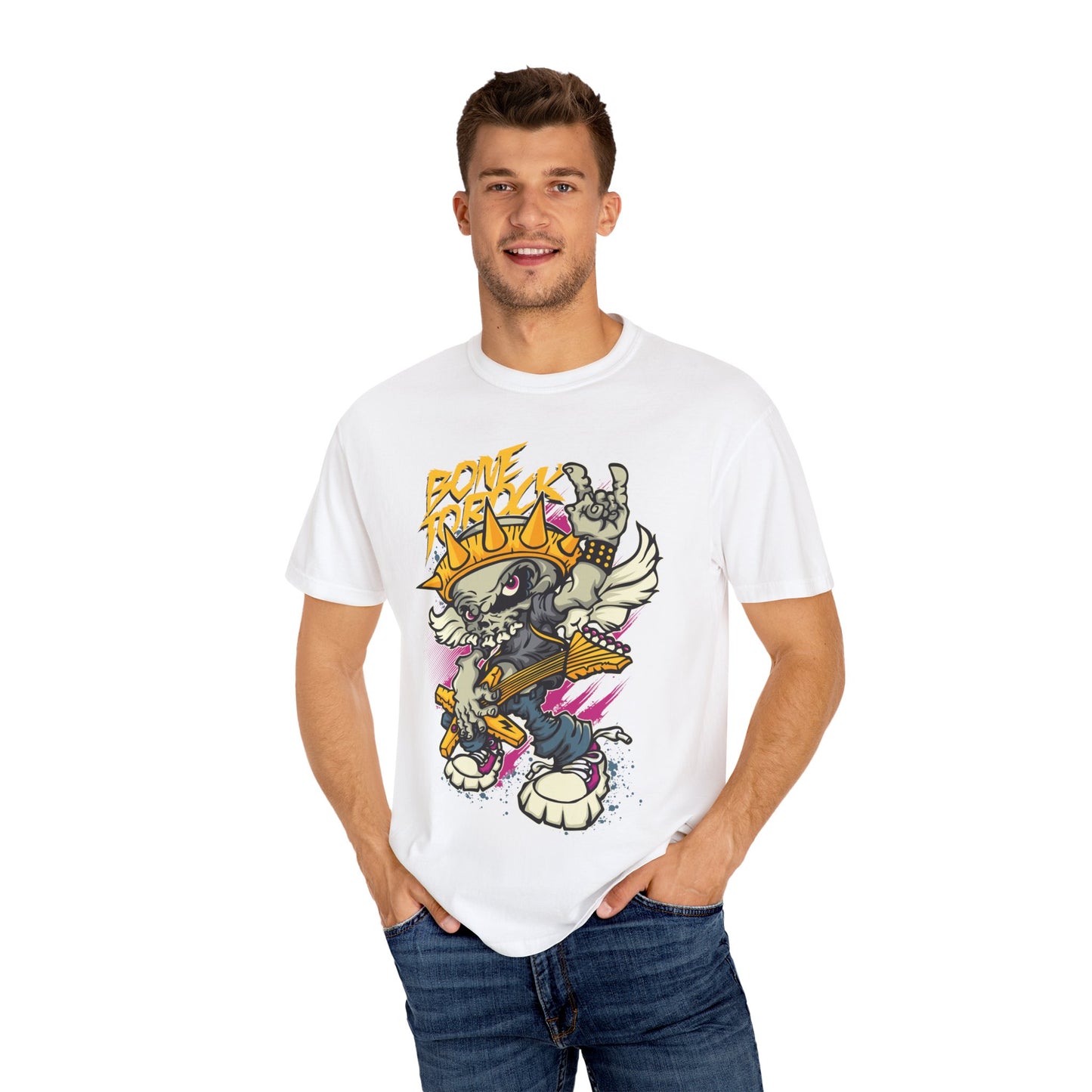 Men's Street Style Graphic T-Shirt "Bone Threat" - Tee for Music Lovers