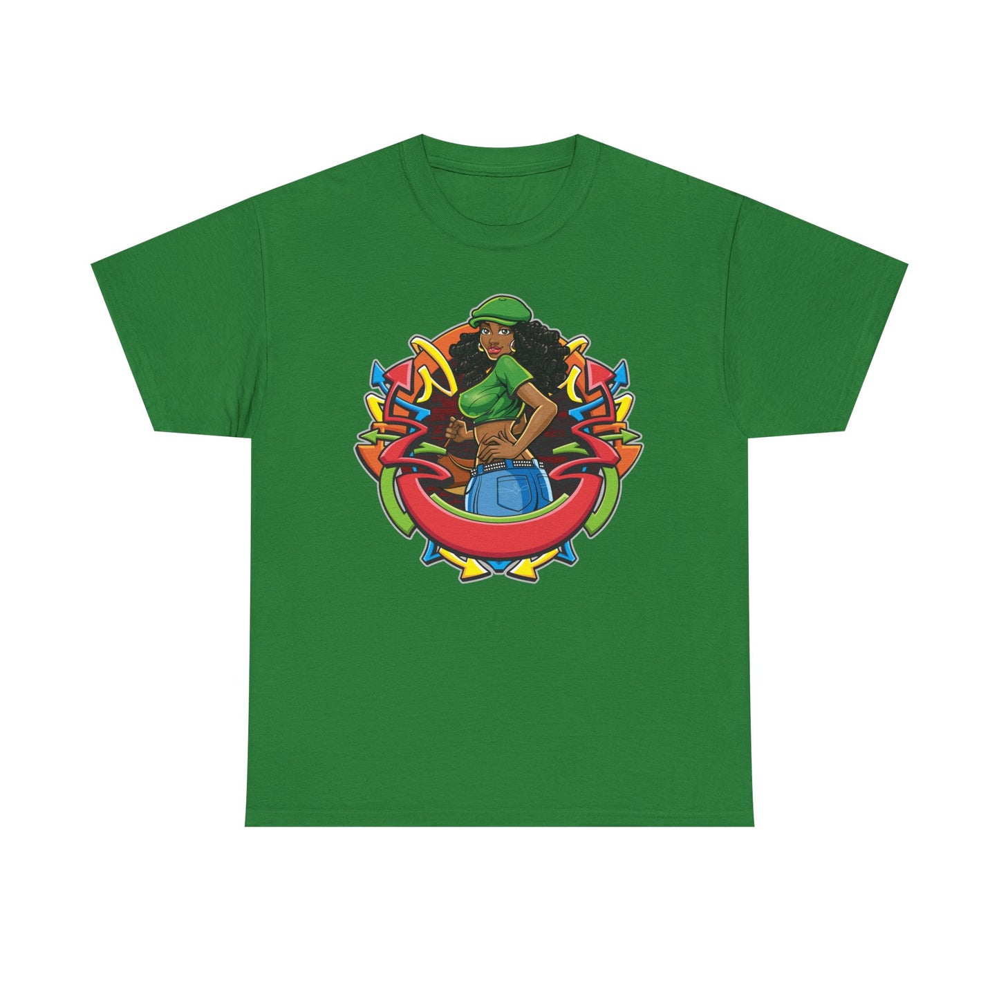 Funky Graphic Unisex Heavy Cotton Tee - Bold Art Design for Casual Style