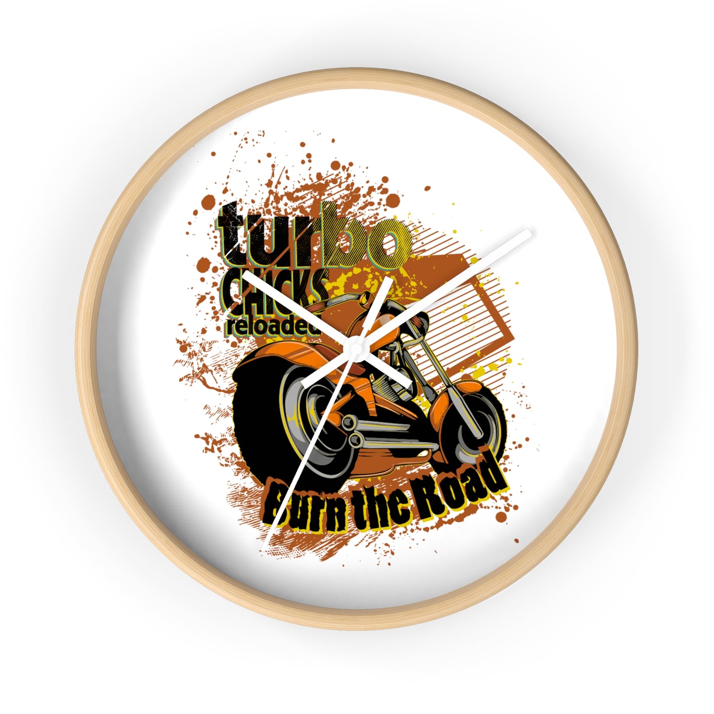 Turbo Bikes Wall Clock - Burn the Road Decor for Motorcycle Enthusiasts