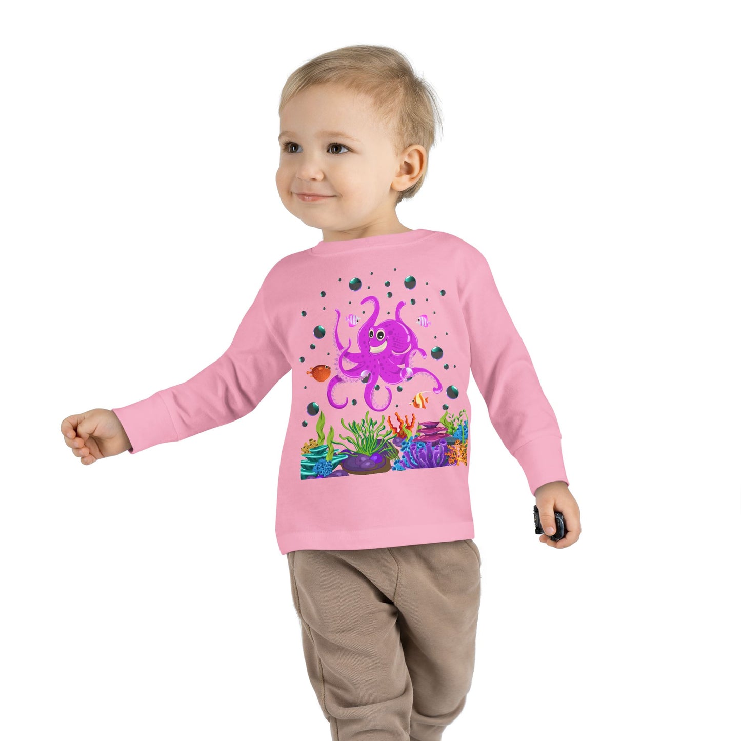 Toddler Long Sleeve Tee Colorful Jellyfish Fun Under the Sea Shirt for Kids