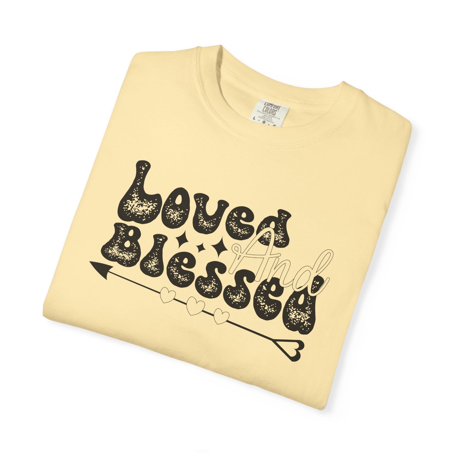 Women Graphic T-Shirt Loved And Blessed for Valentine's Day