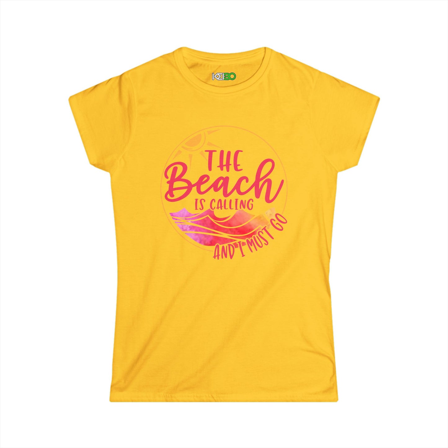 Women's Summer T-Shirt "The Beach is Calling" for Beach Lovers