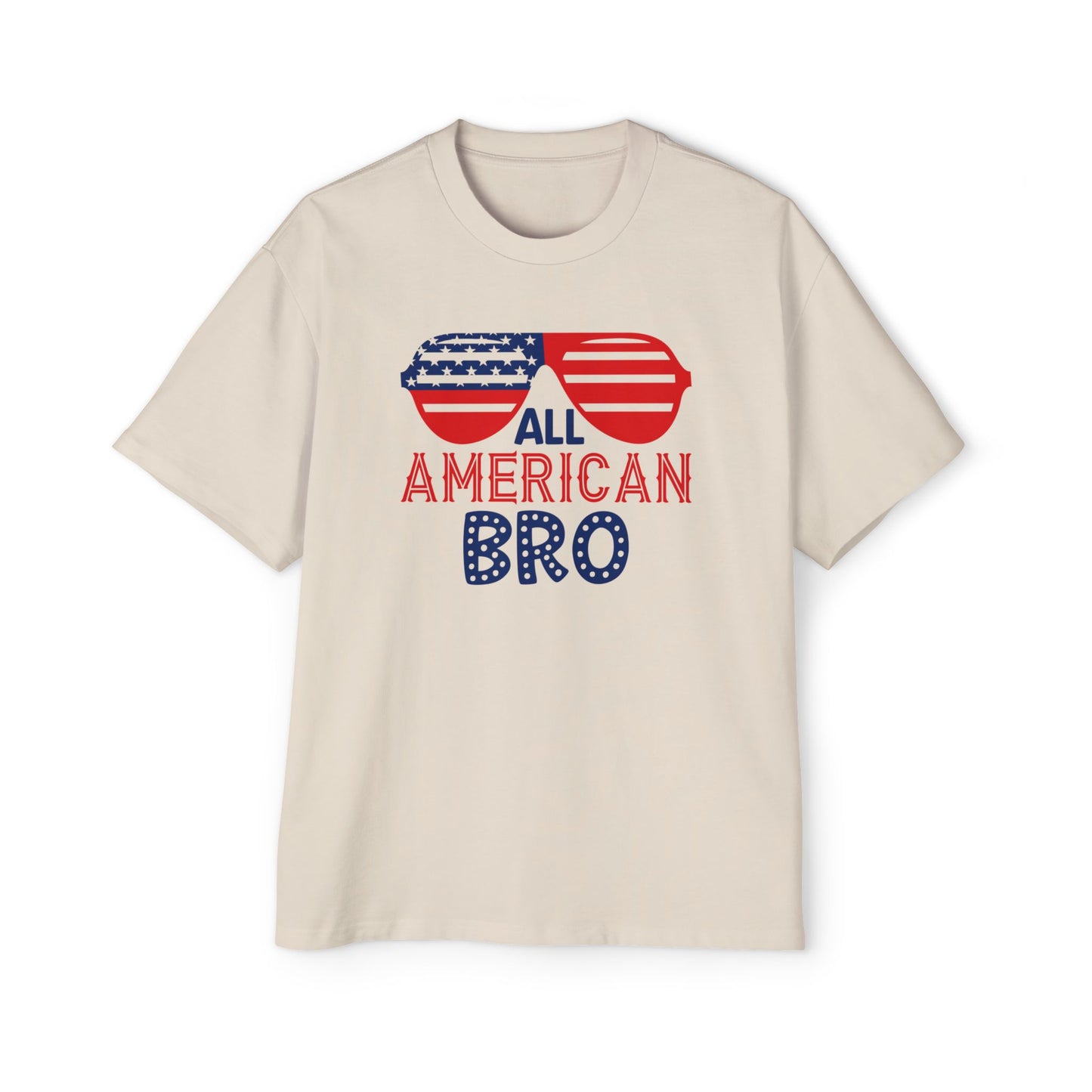 Men's Oversized Patriotic T-Shirt All American Bro for Independence Day