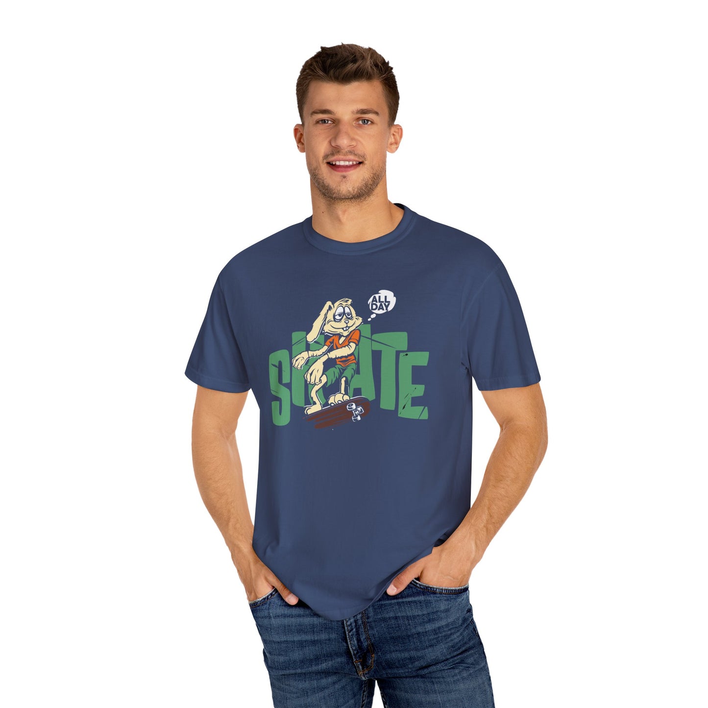 Unisex Trendy T-Shirt "All Day Skate" - Skateboarding Graphic Tee