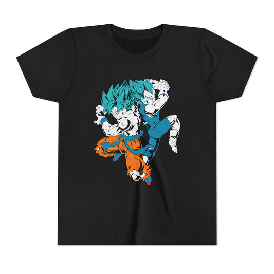 Youth Anime Graphic Tee – Super Saiyan Clash T-Shirt for Kids