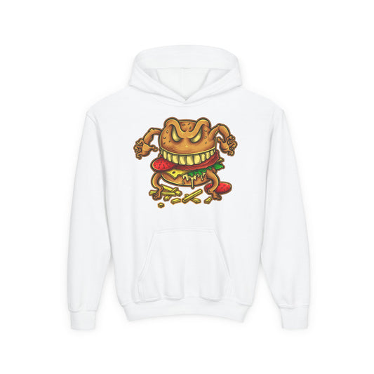 Funny Frog Burger Youth Hoodie