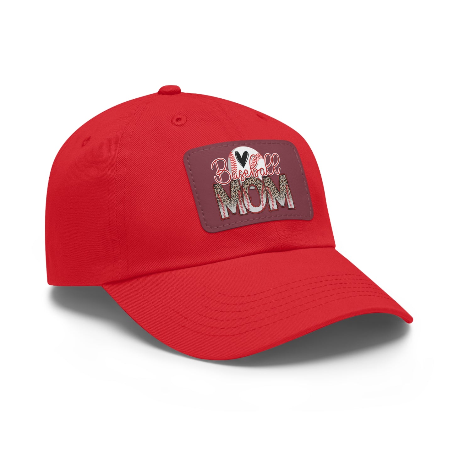 Baseball Mom Hat with Leather Patch