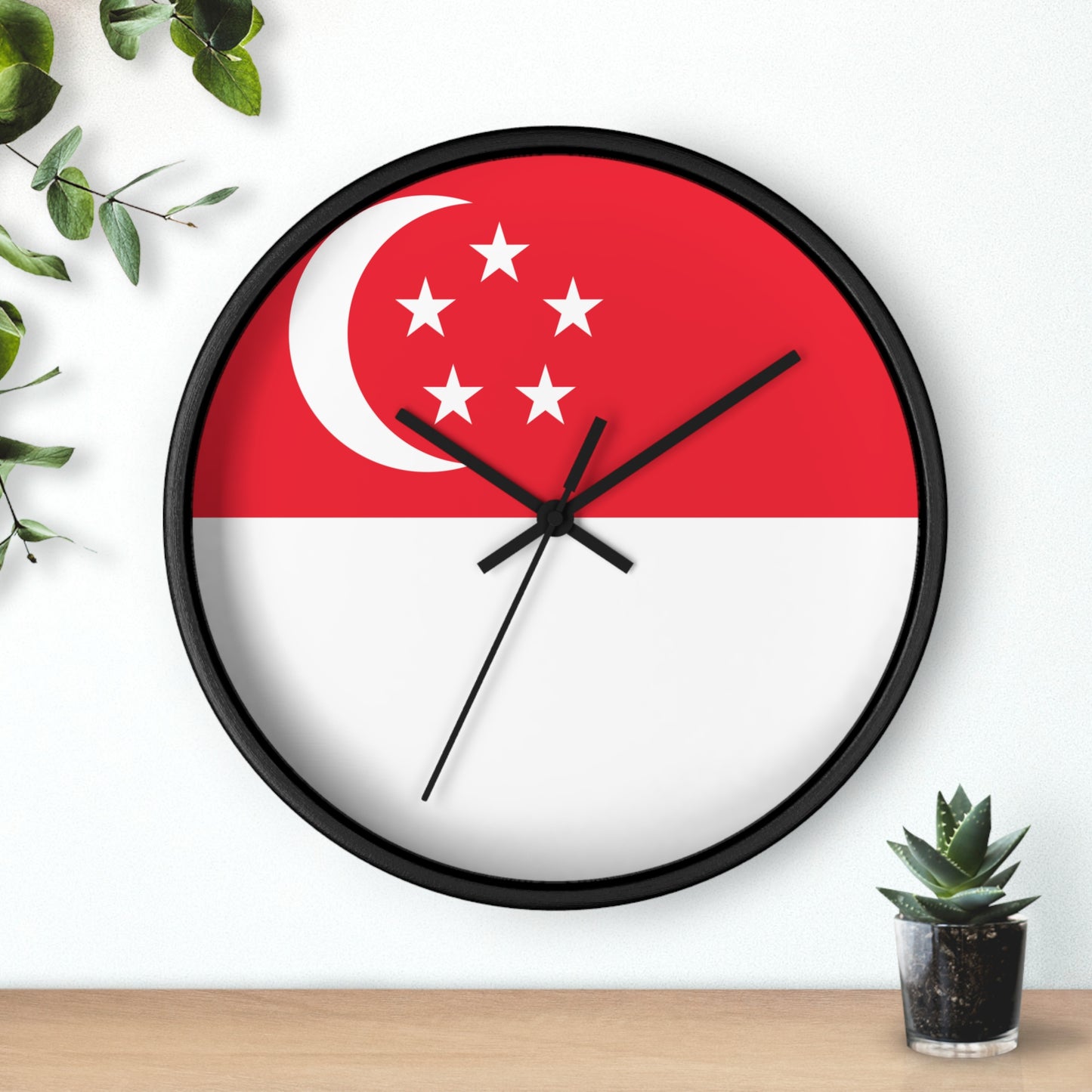 Singapore Flag Wall Clock - Perfect Home Decor for National Day Celebrations