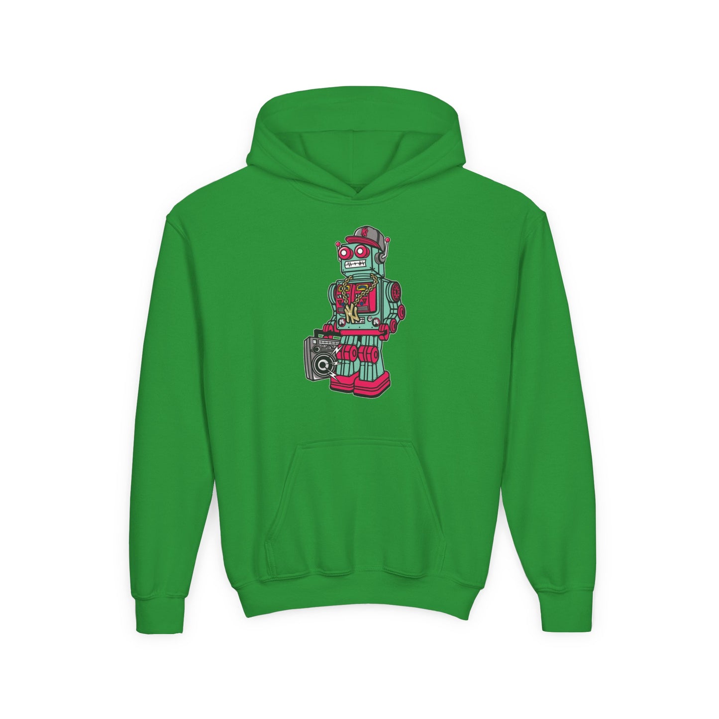 Retro Robot Youth Hoodie for Boys - Fun & Quirky Sweatshirt for Kids