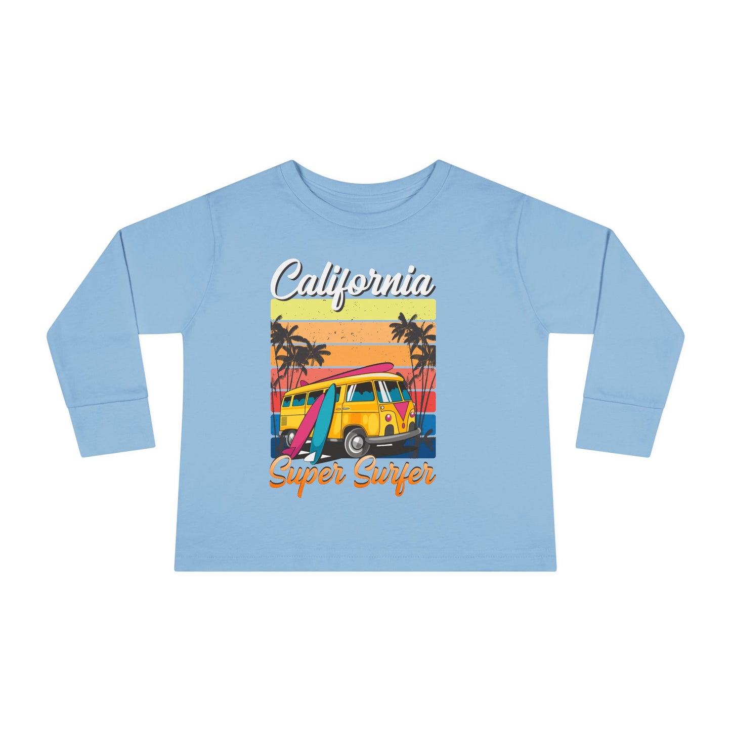 Toddler Long Sleeve Tee California Super Surfer Fun Beach Vibes